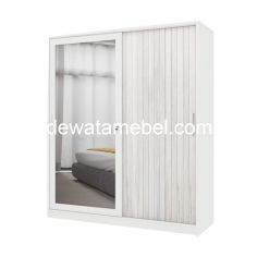 Steel Wardrobe Sliding Doors - ACTIV FORTE SL 161 A / White - White Teak 